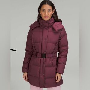 Lululemon Wunder Puff Waist Down Puffer Jacket in Cassis Plum Purple‎ Sz 8